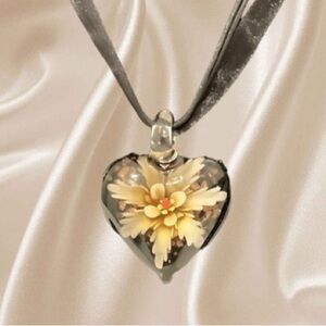 Floral Heart Pendant Necklace
